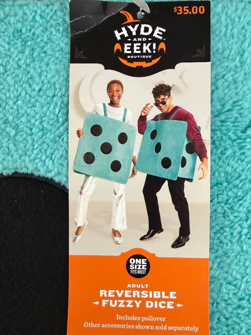 NWT Dice Costume  Target Hyde & Eek Fuzzy Dice Turquoise Costume One Size